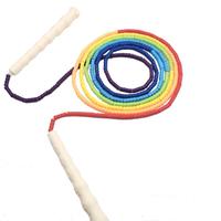 Colorful Rainbow Skipping Rope | Bamboo Handle | For Children And Adults
