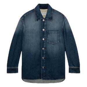 
[New Year's Luxury Gift] LANVIN Men's Spring and Summer Retro Gradient Distressed Lapel Denim Shirt Jacket