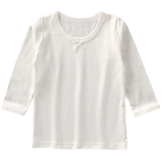 Children's clothing boys, girls, pure white long -sleeved T -shirts, kindergarten bottoming shirts, autumn clothes, pajamas, single top top
