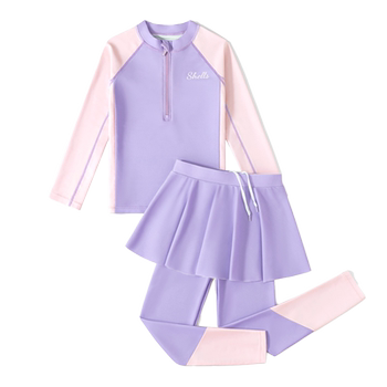 Yuke girl split sunscreen long -sleeved long trousers swimsuit
