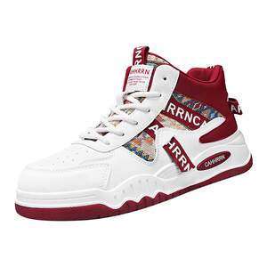 
Canvas high-top men's shoes spring students and teenagers large size 45 sneakers casual sports thick sole heightening small white trendy shoes