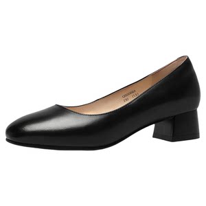 
Golden Monkey Shallow Mouth Women's Shoes Commuting Shoes Stewardess Interview Shoes Spring Mid-Heel Business Wear Work Shoes Women's Leather Shoes