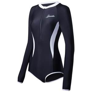 
Speedo/Speedo Coastline sea night long-sleeved sun protection to make your belly slimming and one-piece hot spring swimsuit for women surfing