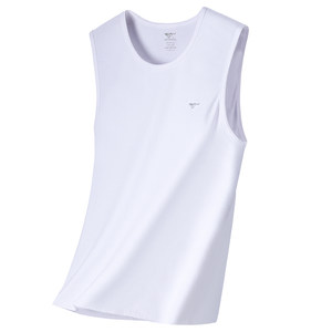 
Seven Wolves men's vest wide shoulder pure cotton base sports sweat-absorbing fitness outside wearing short-sleeved old sweat shirt for men