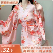 Nhật Bản gợi cảm kimono siêu ngắn váy ngủ nhà của phụ nữ quần áo áo choàng tắm đồng nhất móng chân phòng xông hơi làm việc quần áo vai trò chơi