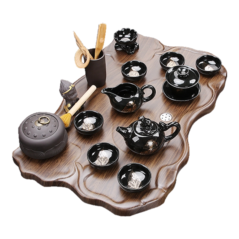 中国茶盆 石 日本製 大型 功夫茶卓セット 排水穴付き 滑り止め脚