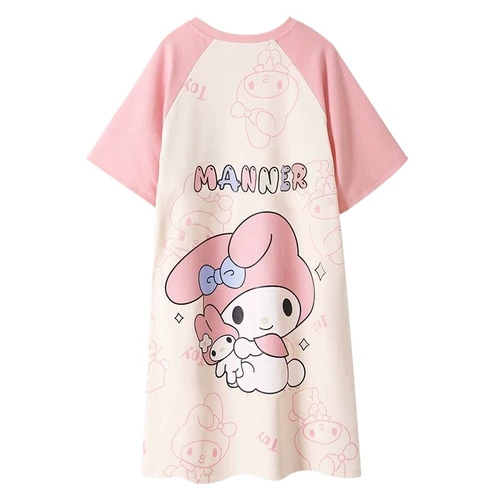 Детская пижама, летняя мультяшная юбка для принцессы, короткий рукав, подходит для подростков