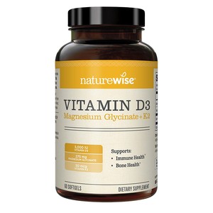 
Naturewise Sunshine Bottle D3K2 Magnesium Three-in-One 5000iu Vitamin D3 Vitamin D Glycinate Magnesium Adult