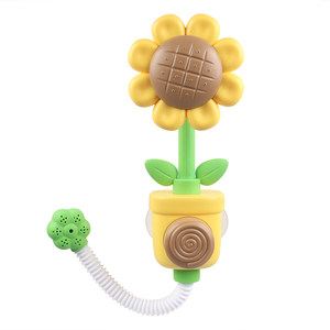 
Baby bathing toys manual sunflower flowers spraying shower infants and children play bathtub pressing toys