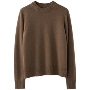 
[Breaking code clearance with slight flaws] Round neck pullover 100% pure cashmere long-sleeved women's sweater sweater