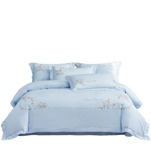 
Southern Bedding Antibacterial Long Fleece Cotton Bed Four-piece Set Pure Cotton Skin-friendly Breathable Embroidered Quilt Cover Home Textile Set