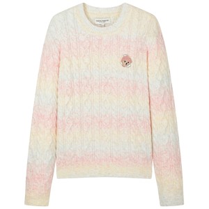 
TeenieWeenie Bear Women's Simple Casual Striped Sweater Winter Cable Dream Contrasting Sweater