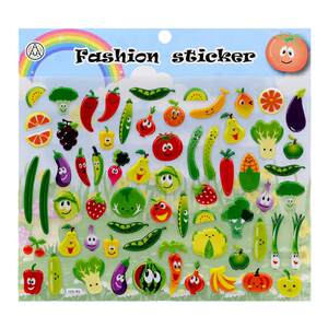 
Cute fruit food food vegetables 3d three-dimensional bubble stickers children boy girls baby reward stickers