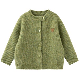 Papa crawling spring and autumn children's sweater red knitted cardigan jacket for boys and girls in the new year
