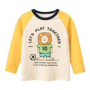 
Korean version of children's clothing, children's autumn clothing, new cartoon bottoming shirts for boys and girls, pure cotton contrasting color long-sleeved T-shirts, baby tops