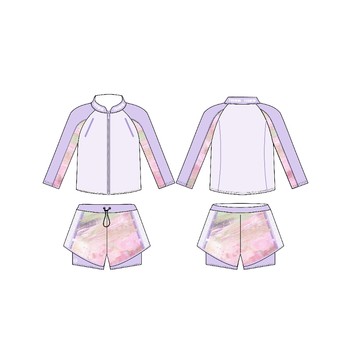 Children's swimsuits, girls, girls 2025 new long-sleeved