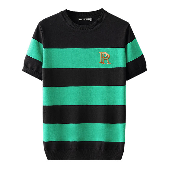 
Autumn and winter half-sleeved sweater with high-quality inner stripe embroidery sweater 2024 new thickened warm large size top