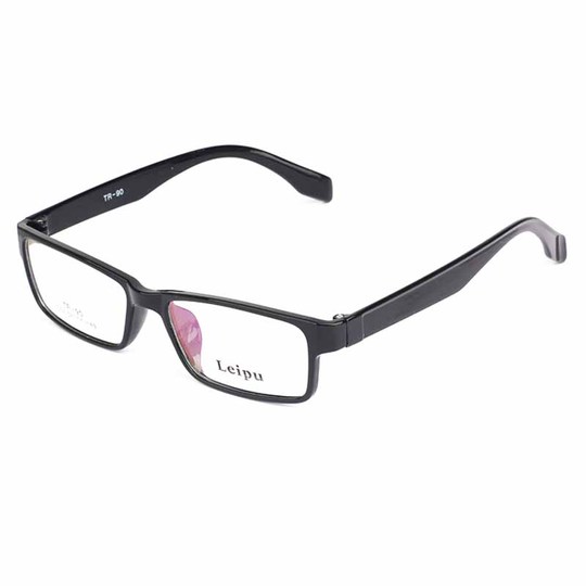 ブラック＆ホワイト長方形メガネ - TR90フレーム - 男女兼用