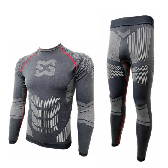 Exporting German men's sweat -dried fast -drying outdoor fitness running sports tight clothing long -sleeved skiing set
