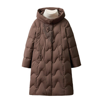 
Elegant long down jacket for middle-aged and elderly mothers