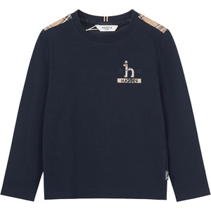 
hazzys Haggis children's clothing boys' round neck shirt 2026 spring new big children's fashion simple long-sleeved T-shirt