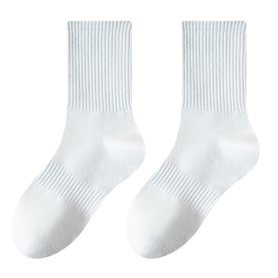 
White socks men's Zhuji anti-athlete and anti-odor 7a antibacterial pure cotton mid-calf men's sports 2026 new women's model