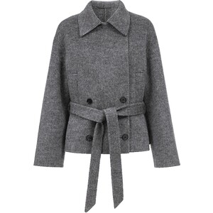 
Vero Moda woolen coat for women 2026 summer with sheep wool belt double-breasted short double-sided woolen coat