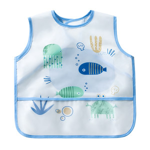 
Betis baby eating bib waterproof and anti-dirty kindergarten apron baby food supplement rice pocket children's coverall spring and summer