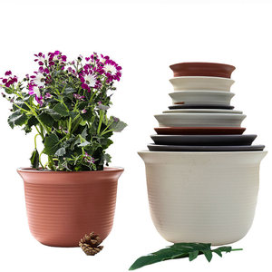 Short flower pot household plastic resin tray thickened outdoor living room balcony sunflower succulent flower green plant pot