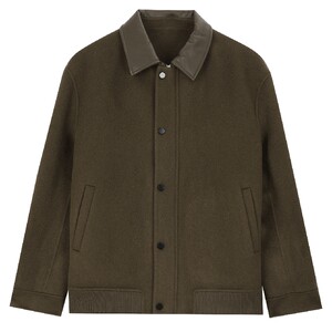 
MindBridge 2025 Winter Solid Color Double-sided Woolen Coat Casual Jacket Men's Spliced ​​Lapel Woolen Jacket