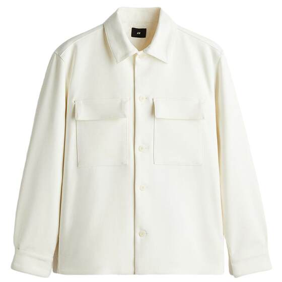 
HM men's jacket spring Detroit workwear fold-down collar French long-sleeved commuter shirt jacket 1259798