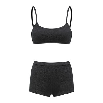 Yukari swim suspender bikini three-point sexy slim split swimsuit women's anti-exposure boxer pants summer