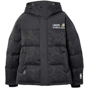 
Jack Jones Men's NBA Co-branded Los Angeles Lakers Down Jacket Men's Spring and Winter Embroidered Loose Hooded Jacket