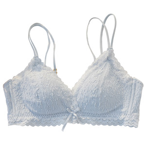 Triangle cup underwear female small breasts gathered in summer thin steel, no steel circle beautiful back, beautiful summer girl student bras set