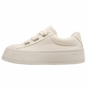 
White shoes with skirts for women 2025 new spring and autumn popular student canvas shoes versatile women's shoes thick-soled casual sneakers