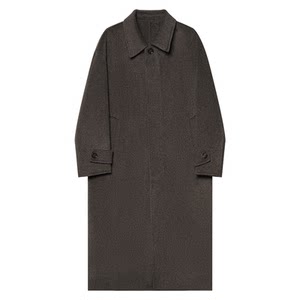 
[Goose down lining] Storage grid old money style double-sided woolen coat men's medium-length over-the-knee drop-shoulder thickened coat