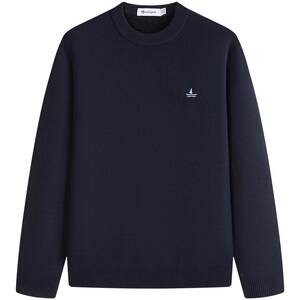 Navigare Italian small sailing boat old money style velvet sweater men's winter new round neck pullover sweater