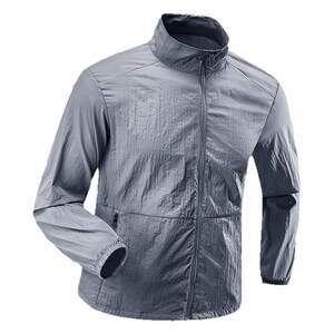 
2026 New Sun Protection Clothing Men's UV Protection Jacket Lightweight Single Layer Jacket Short Hoodless Stand Collar Outdoor Windbreaker