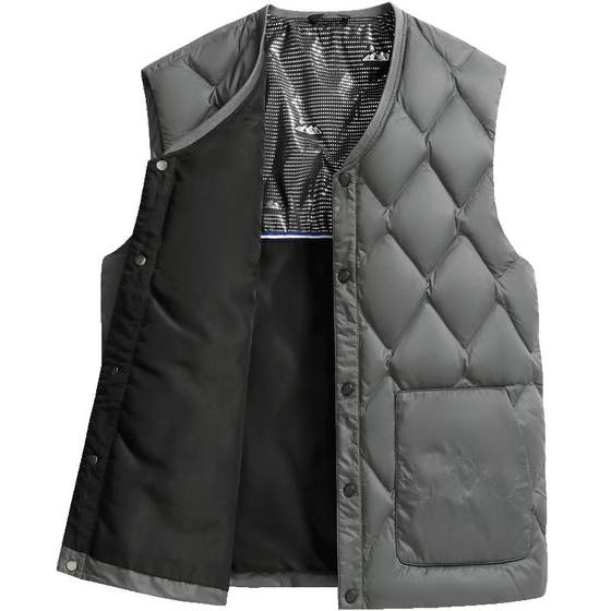 
Snow Flying down vest men's autumn and winter wear warm vest V-neck versatile middle-aged and elderly dad's cotton waistcoat
