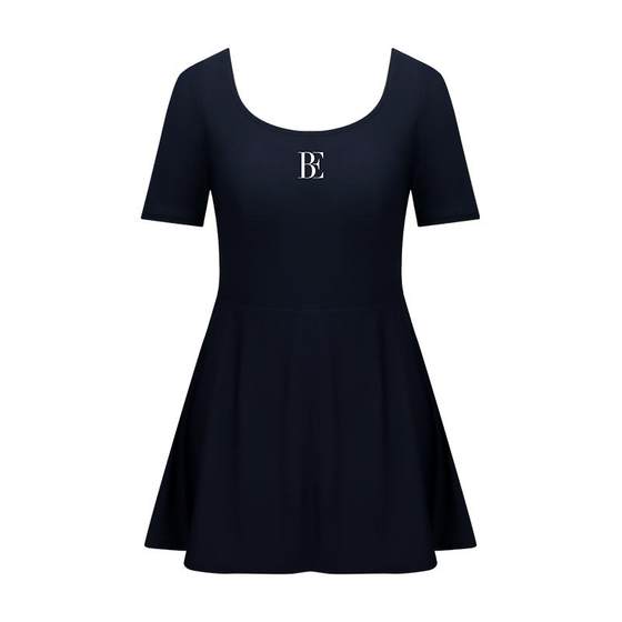 
BE Fan De'an little black dress series women's one-piece swimsuit with breast pads fashion conservative high-end beautiful hot spring swimming