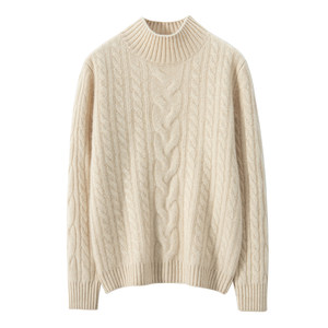 
Heavy three-strand thickened high-end half turtleneck cashmere sweater for women 100 pure cashmere pullover sweater warm base layer winter