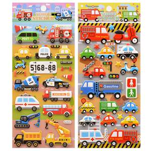 
Children's Aircraft Ship Engineering Car Car 3D Three-dimensional Bubble Sticker Boy Baby Reward Enlightenment Paste Paint Art