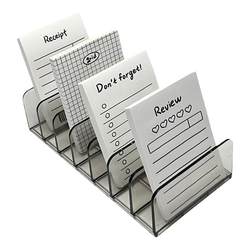 Desktop 7-compartment rack for postcard and card storage
