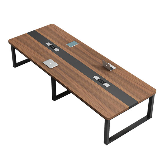 
Solid wood conference table long table simple modern conference room reception long table simple workbench office desk chair combination