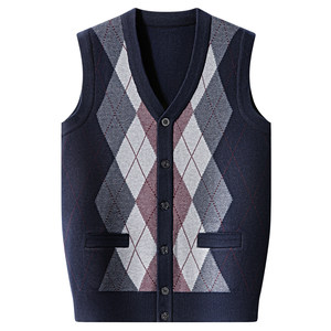 
Middle-aged and elderly men's new style dad autumn and winter knitted vest middle-aged men's base layer with grandpa cardigan vest