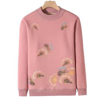 Mu Rui Middle -aged and Elderly Autumn and Winter Plus Sweater Integrated Velvet
