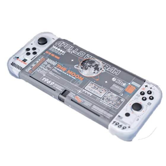 
I really want Nintendo switch oled protective shell moon landing plan hard shell transparent ns 2 generation protective case split protective case joycon handle cover anti-fall portable game peripheral accessories