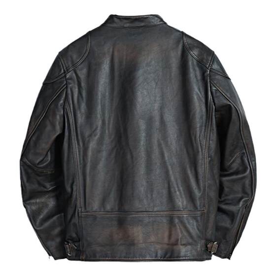 
[Same style as Ji Huanbo] MCS men's clothing comes from Marlboro cowhide genuine leather leather jacket distressed motorcycle jacket