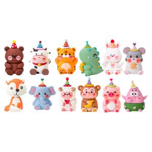 
Zoo cake decoration ornaments cartoon small animals panda bear bunny tiger lion forest baking plug-in
