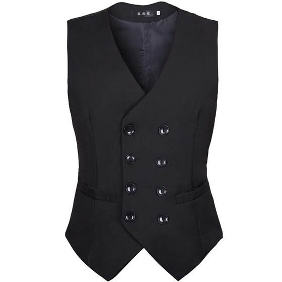Suit vest, men's high-end trendy spring and autumn oversized British style double breasted casual suit, jacket, men's vest